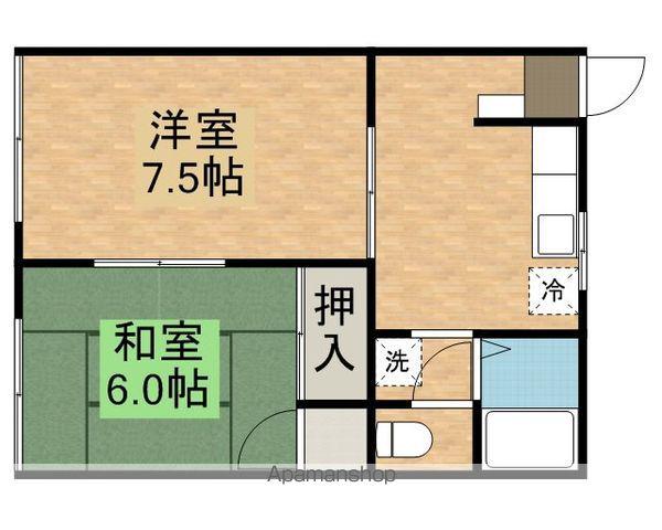 メゾン・ベルト(2DK/1階)の間取り写真