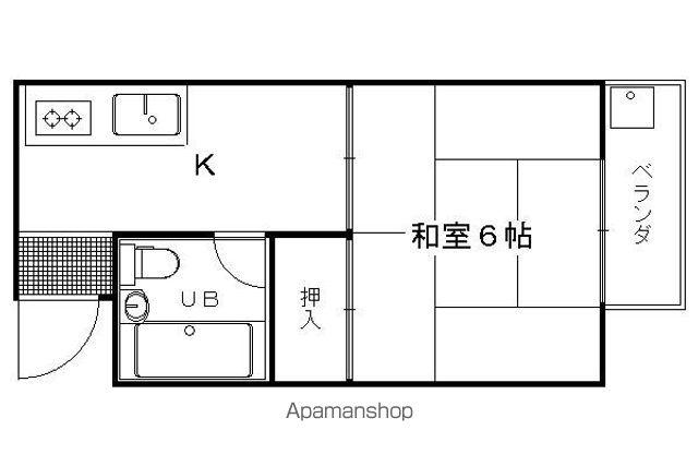 嵯峨野ハイツ(1K/2階)の間取り写真