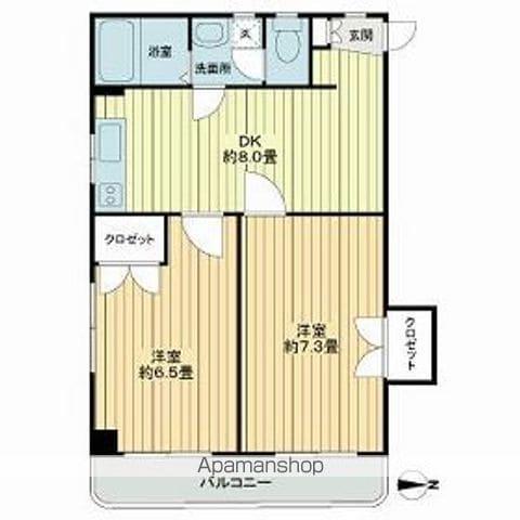 メゾンフラワー(2DK/1階)の間取り写真