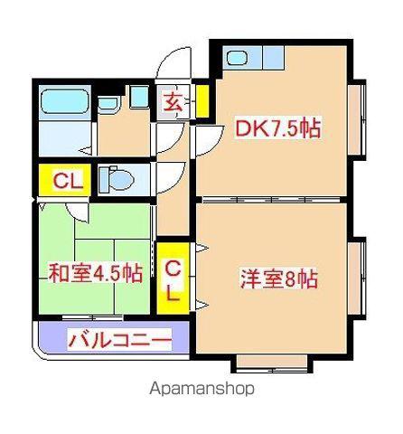 ドラゴン2000(2DK/3階)の間取り写真