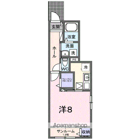 ブルーム・ネオ A(1K/1階)の間取り写真