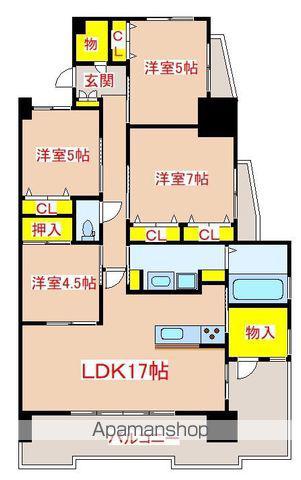 ブリスクレスト国分中央(4LDK/14階)の間取り写真
