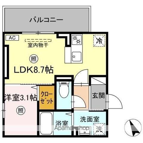 BRILLIA TWIN STAGEブリリア ツイン ステージ(1LDK/2階)の間取り写真