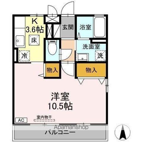 セジュールR・Y A棟(1K/1階)の間取り写真