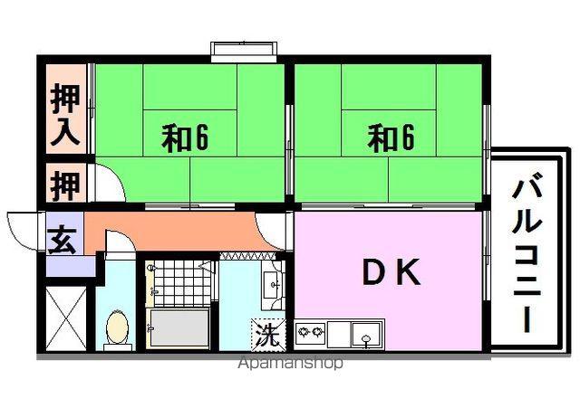 サンフォレスト塚口(2DK/4階)の間取り写真