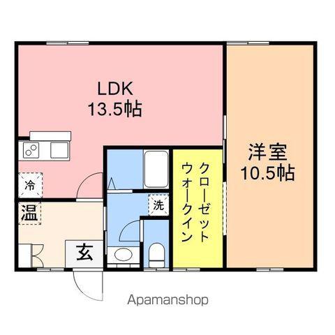 ヴェルディフクダ2(1LDK/1階)の間取り写真