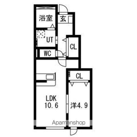 アークブリス(1LDK/1階)の間取り写真