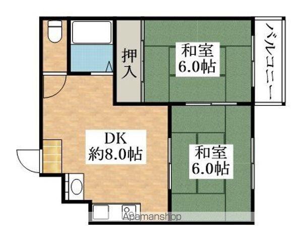 ハイムナカイ(2DK/3階)の間取り写真