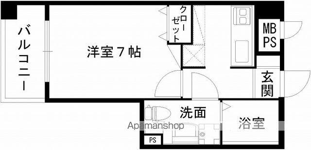 レジディア熊本辛島(1K/7階)の間取り写真