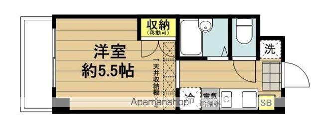 ソレイユ戸田(ワンルーム/5階)の間取り写真