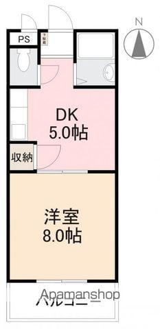 グリーンヒル第三(1DK/3階)の間取り写真