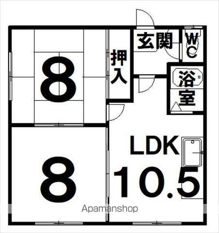 西3ハイツ(2LDK/1階)の間取り写真