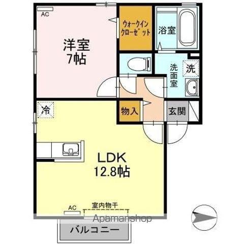 グランシャリオE(1LDK/2階)の間取り写真