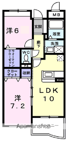 サニーヒル(2LDK/3階)の間取り写真
