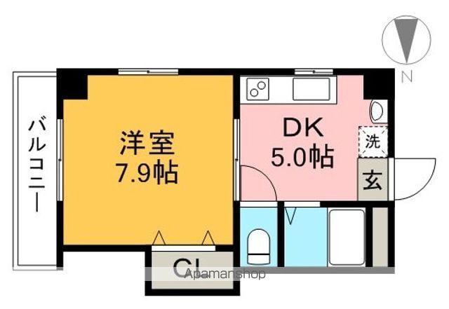 メゾン・デュ・ソレイⅡ(1DK/3階)の間取り写真