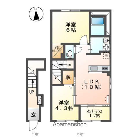 コンフォール(2LDK/2階)の間取り写真