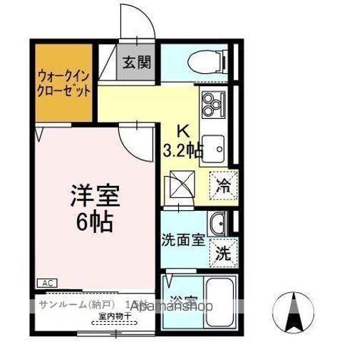 アクシス寺町(1K/1階)の間取り写真