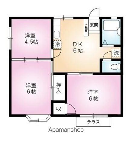 プラムヒル(3DK/1階)の間取り写真