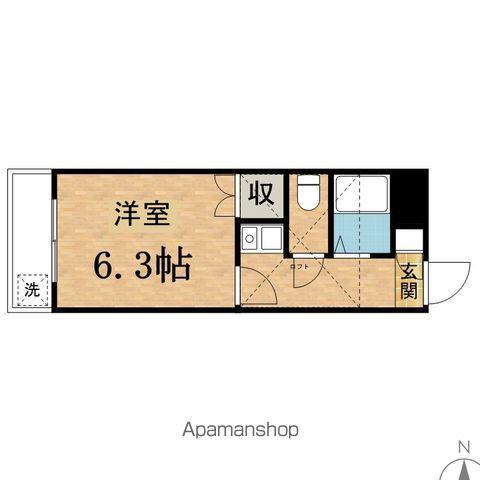 グリーンベル(1K/2階)の間取り写真