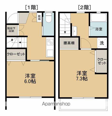 コーポ北飯渕B(2K/2階)の間取り写真