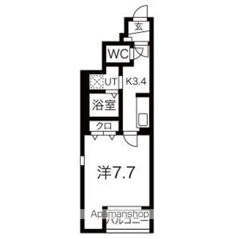 ALIVIO幸町II(1K/1階)の間取り写真