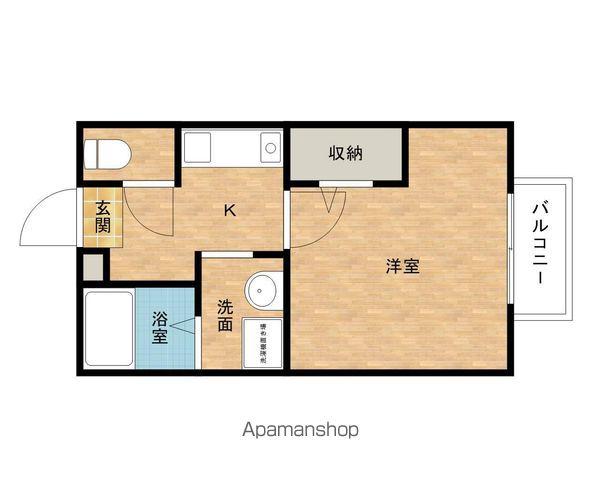 セジュールZENZO(1K/1階)の間取り写真