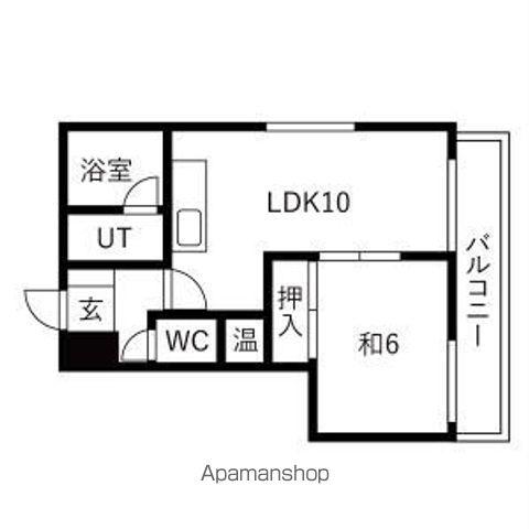 アルファスクエア麻生(1LDK/4階)の間取り写真