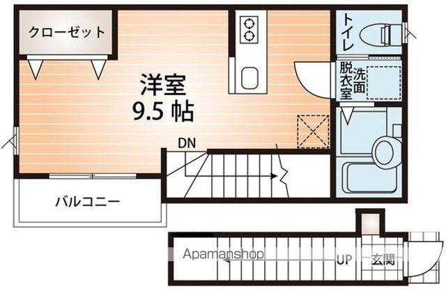 カーサグエル川内(ワンルーム/2階)の間取り写真