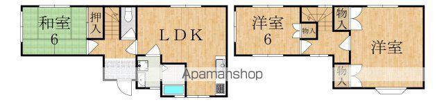 近鉄難波・奈良線 生駒駅 徒歩7分 2階建 築31年(5DK)の間取り写真