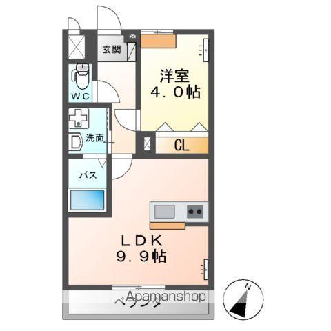 ラスターメールB(1LDK/2階)の間取り写真