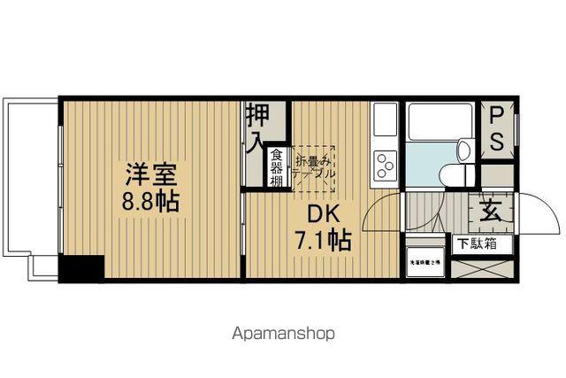 上諏訪ガーデンホームズ(1DK/3階)の間取り写真