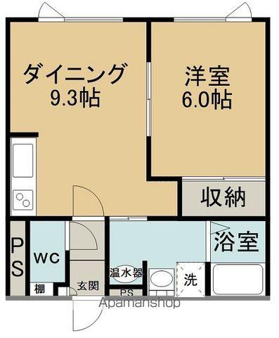 グローイングハイムD(1DK/2階)の間取り写真