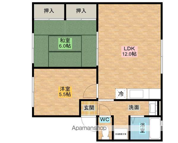 ラッキービレッジ(2LDK/1階)の間取り写真