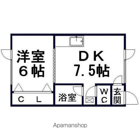 プリオール清見(1DK/2階)の間取り写真