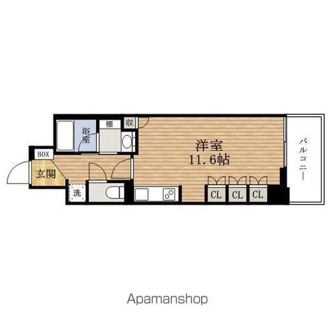LUNEFLATS谷町四丁目(ワンルーム/2階)の間取り写真