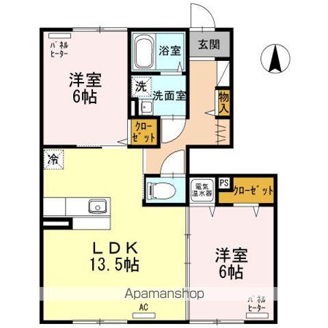 グランドールG Ⅳ(2LDK/1階)の間取り写真