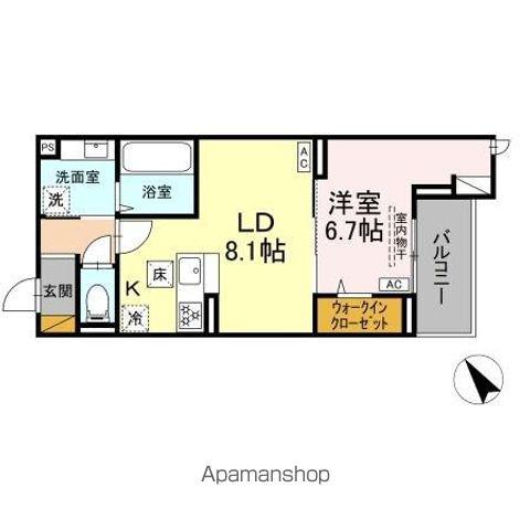 CRADLE(1LDK/1階)の間取り写真