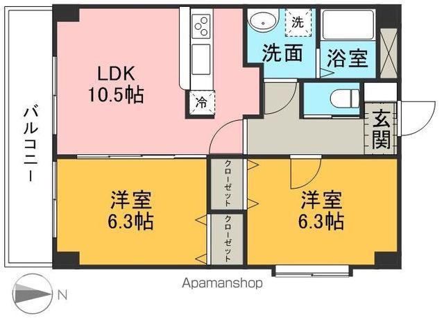 PREMIUM大津中央(2LDK/1階)の間取り写真