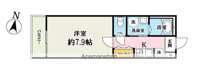 PINE DA CASA平沼(1K/3階)の間取り写真