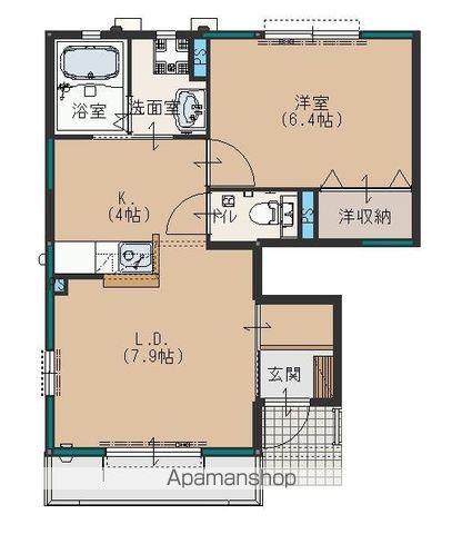 プルミエール野澤D(1LDK/1階)の間取り写真