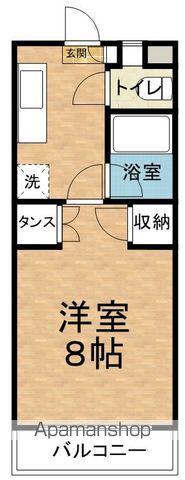 C・Cウッズ(1K/3階)の間取り写真