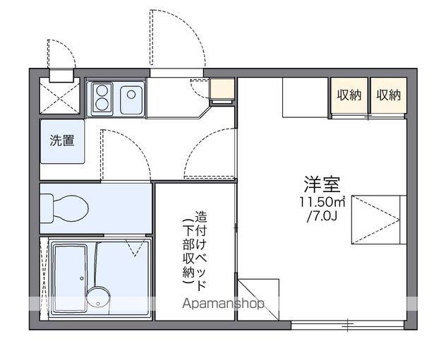 レオパレスアローハイム(1K/1階)の間取り写真