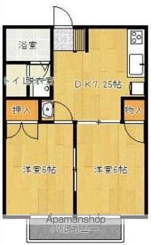 牟礼ぐらしROOMⅠ(2DK/1階)の間取り写真