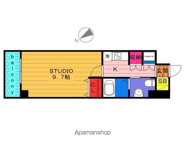 WILL DO 千葉新宿(1K/6階)の間取り写真