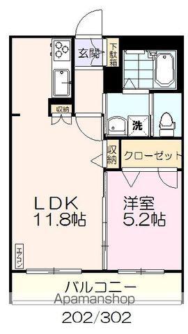 グランドリーム(1LDK/2階)の間取り写真