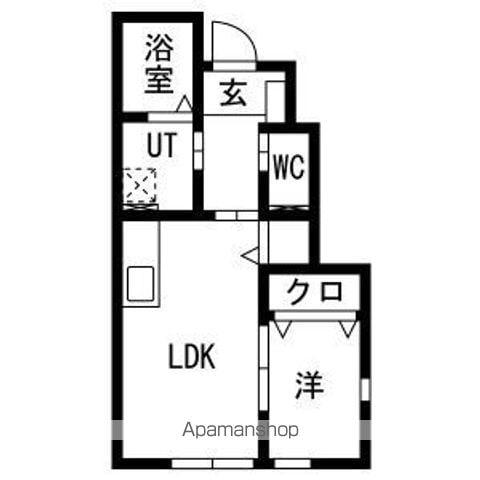 東北本線 六原駅 徒歩22分 2階建 築1年(1LDK/1階)の間取り写真