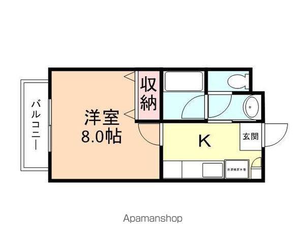 コーポリベラル(1K/1階)の間取り写真