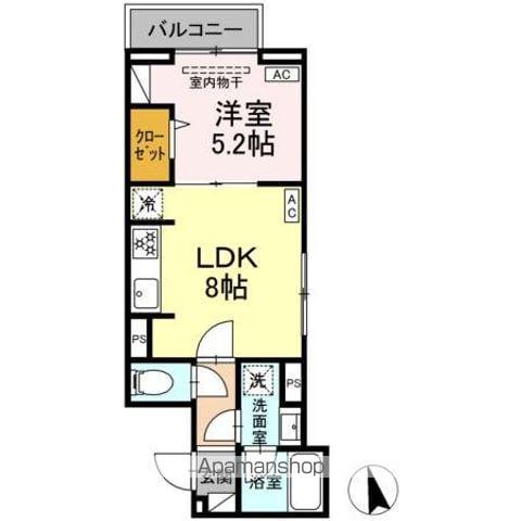 セレスティア前野町(1LDK/2階)の間取り写真