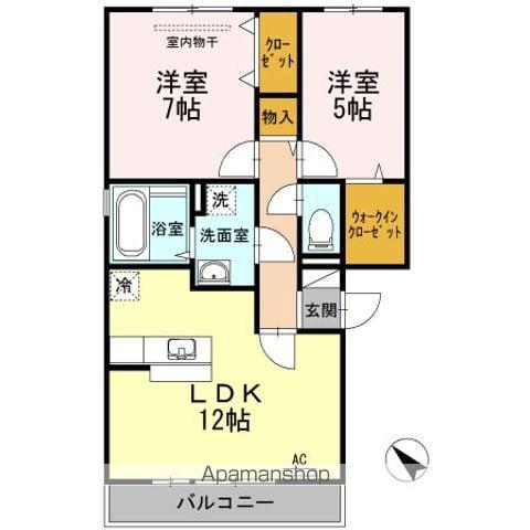 ジョリープレイスⅡ(2LDK/2階)の間取り写真