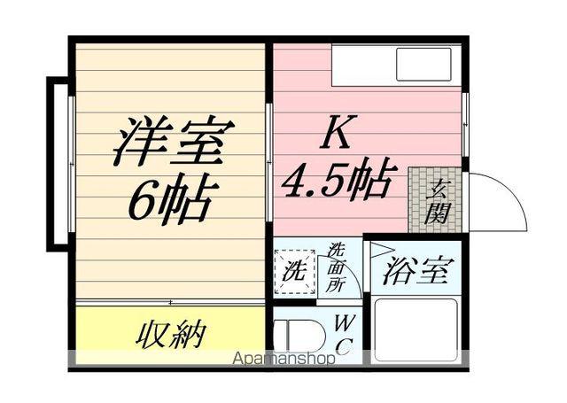 ウッディ6(1K/2階)の間取り写真